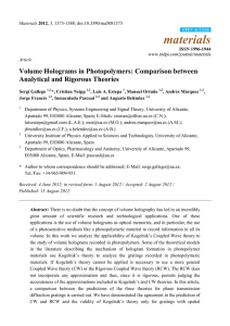 materials  Volume Holograms in Photopolymers: Comparison between Analytical and Rigorous Theories