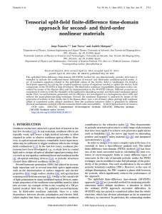 Tensorial split-field finite-difference time-domain approach for second- and third-order nonlinear materials