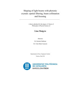 Shaping of light beams with photonic crystals: spatial filtering, beam collimation