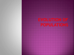 Evolution of Populations