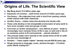 Origins of Life. The Scientific View (1)