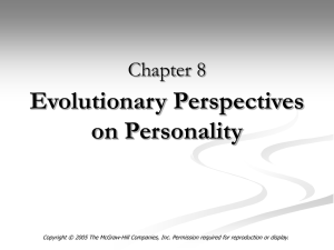 Evolutionary Perspectives on Personality