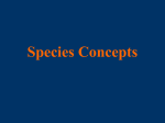 Species Concepts - University of Evansville