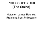 PHILOSOPHY 100 (Ted Stolze)