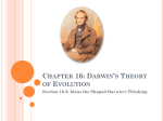 Chapter 16: Darwin`s Theory of Evolution