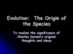Evolution: The Origin of the Species