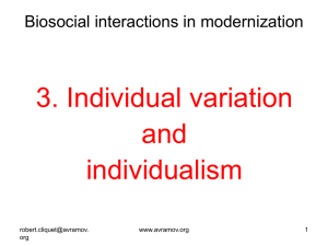 Individual variation and individualism