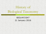 History of Biological Taxonomy