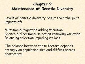 Chapter 9 Maintenance of Genetic Diversity