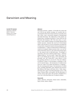 Darwinism and Meaning