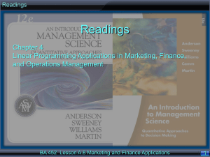 A.8 Marketing and Finance Applications