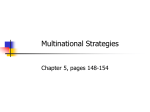 Multinational Strategies - Winthrop University College of