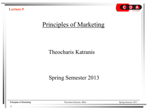 Principles of Marketing - Lecture 9