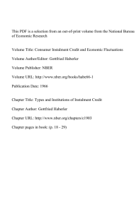 This PDF is a selection from an out-of-print volume from... of Economic Research Volume Title: Consumer Instalment Credit and Economic Fluctuations