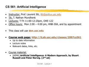 CS 561a: Introduction to Artificial Intelligence