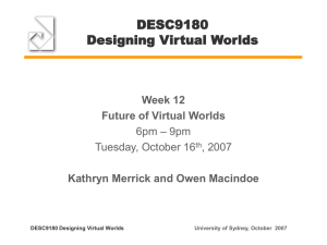 Future of virtual worlds - The University of Sydney