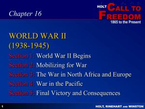 Chapter 25 WORLD WAR II (1938