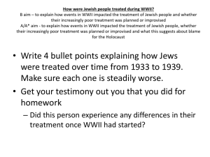 How were Jewish people treated during WWII? B aim – to