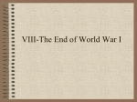 End of WWI. Origins of WWII.