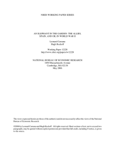 NBER WORKING PAPER SERIES AN ELEPHANT IN THE GARDEN: THE ALLIES,