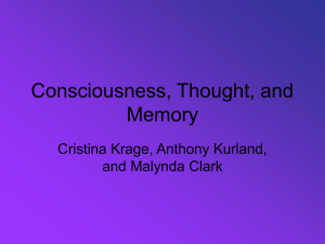 Consciousness, Thought, and Memory