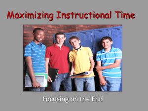 Maximizing Instructional Time