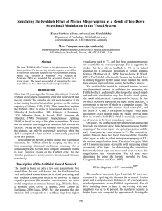 Simulating the Fröhlich Effect of Motion Misperception as a Result... Attentional Modulation in the Visual System