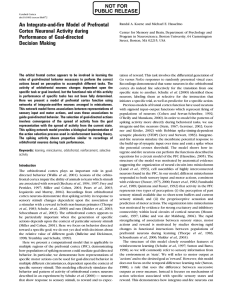 An Integrate-and-fire Model of Prefrontal Cortex Neuronal Activity during Performance of Goal-directed