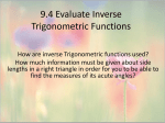 9.4 Evaluate Inverse Trigonometric Functions