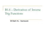 B1.6 – Derivatives of Inverse Trig Functions