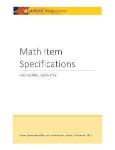 Math Item Specifications HIGH SCHOOL (GEOMETRY)