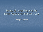 Treaty of Versailles and the Paris Peace Conferences 1919