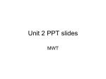 MWT Lecture NOtes Unit 2