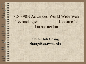 CS 898n - Lecture 1 - Wichita State University