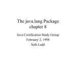 The java.lang Package chapter 8