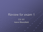 Review for exam 1