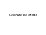 Constructor and toString