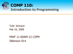 COMP 110 - Tyler M. Johnson