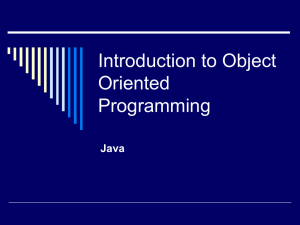 Introduction to Object Oriented Programming