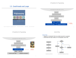 1.3  Conditionals and Loops A Foundation for Programming