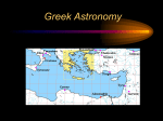 Greek Astronomy - Physics & Astronomy