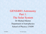 The Solar System - School of Physics