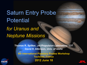 Saturn Entry Probe Science Objectives