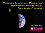 Outstanding Lunar Science Questions and Opportunities Created by the ESA Ian Crawford
