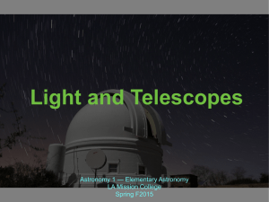 Light and Telescopes Astronomy 1 — Elementary Astronomy LA Mission College Spring F2015