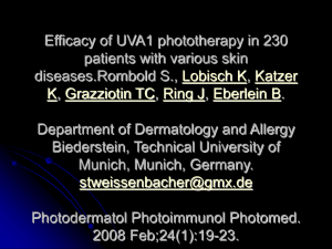 Efficacy of UVA1 phototherapy in 230 patients with various skin