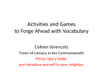 Activities and Games to Forge Ahead with Vocabulary