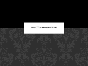 Punctuation Review