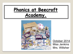 EYFS Phonics parent workshop October 2014