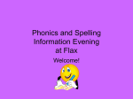 Phonics and Spelling information evening